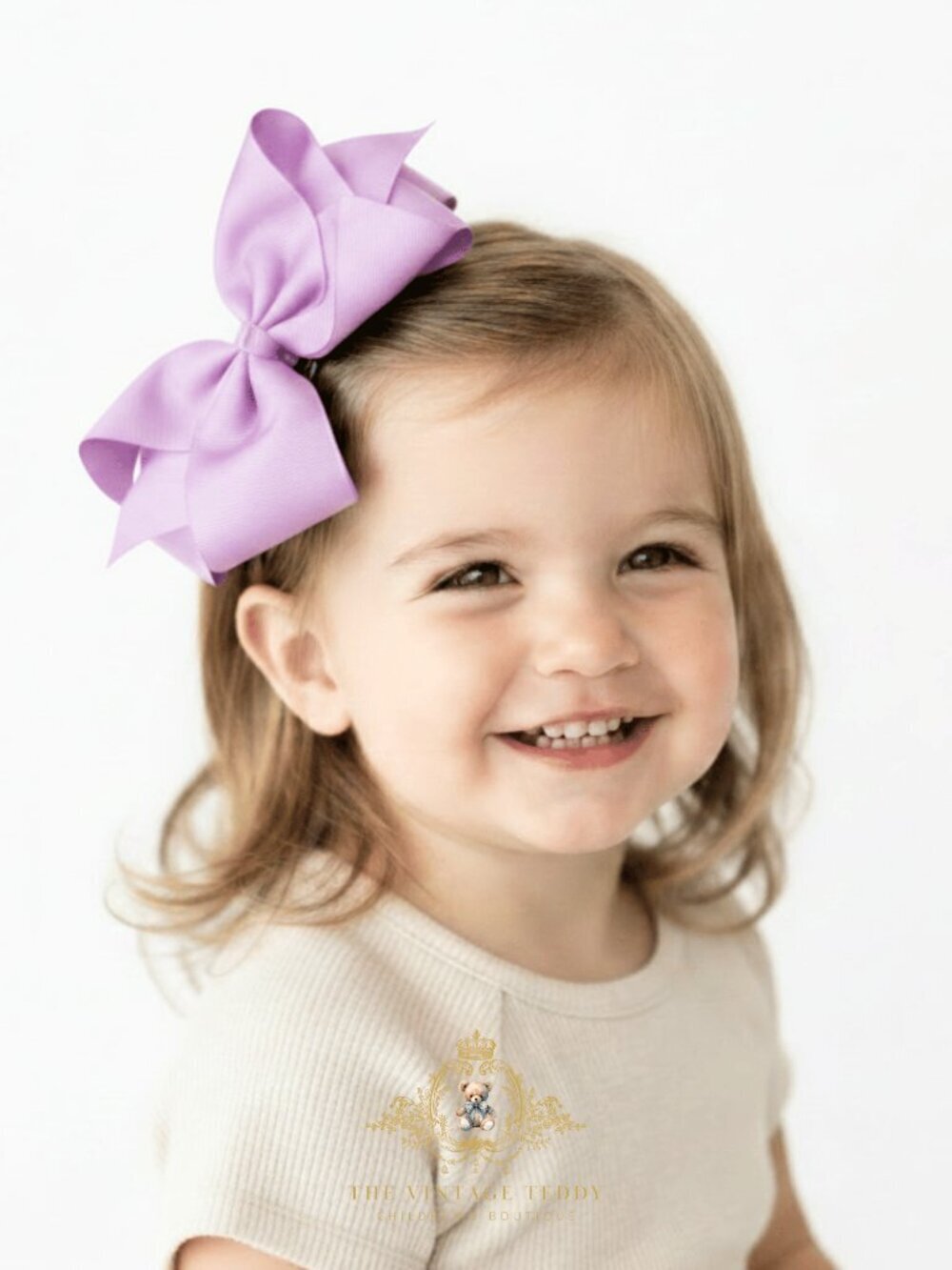 Pretty Girls Hair Bows Grosgrain Ribbon Clips Hair Accessories Lavender 6 Inch